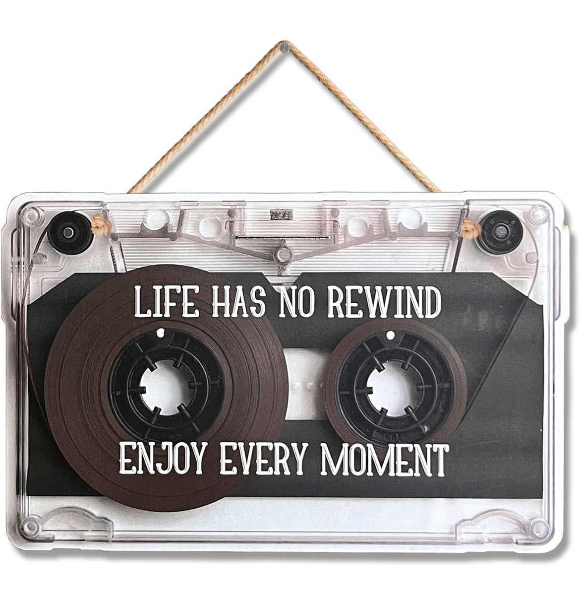 Retro Cassette Tape Wall Hanging – “Life Has No Rewind”