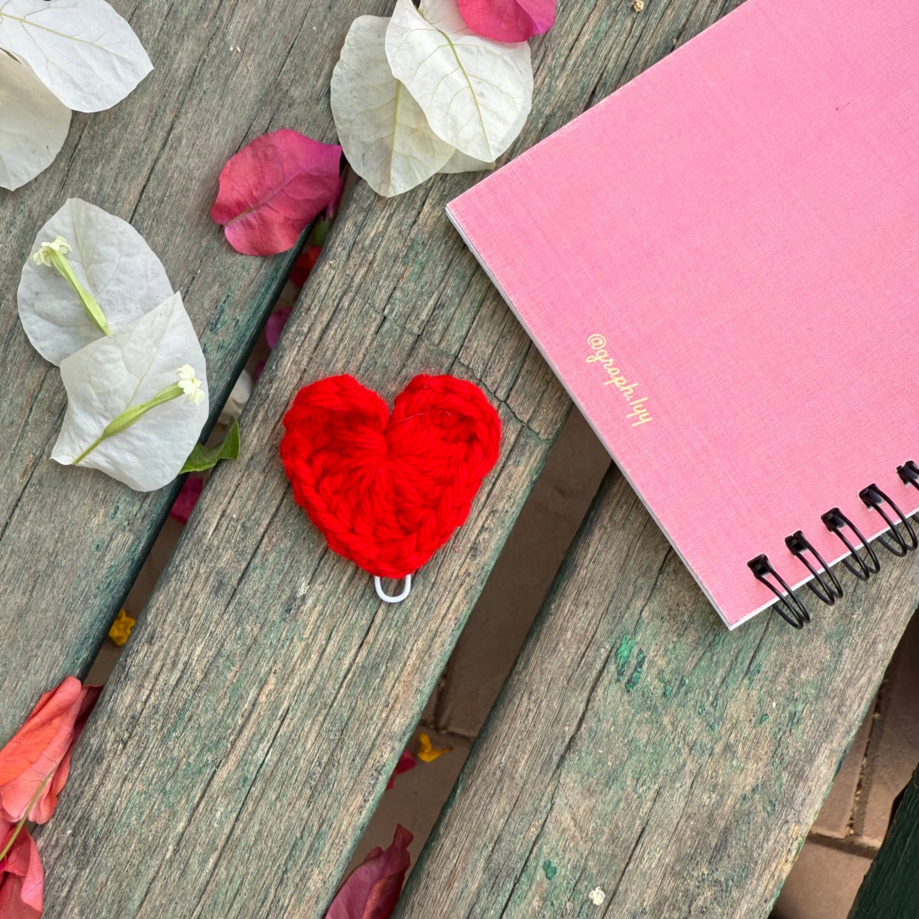 Handcrafted Crochet Heart Bookmark