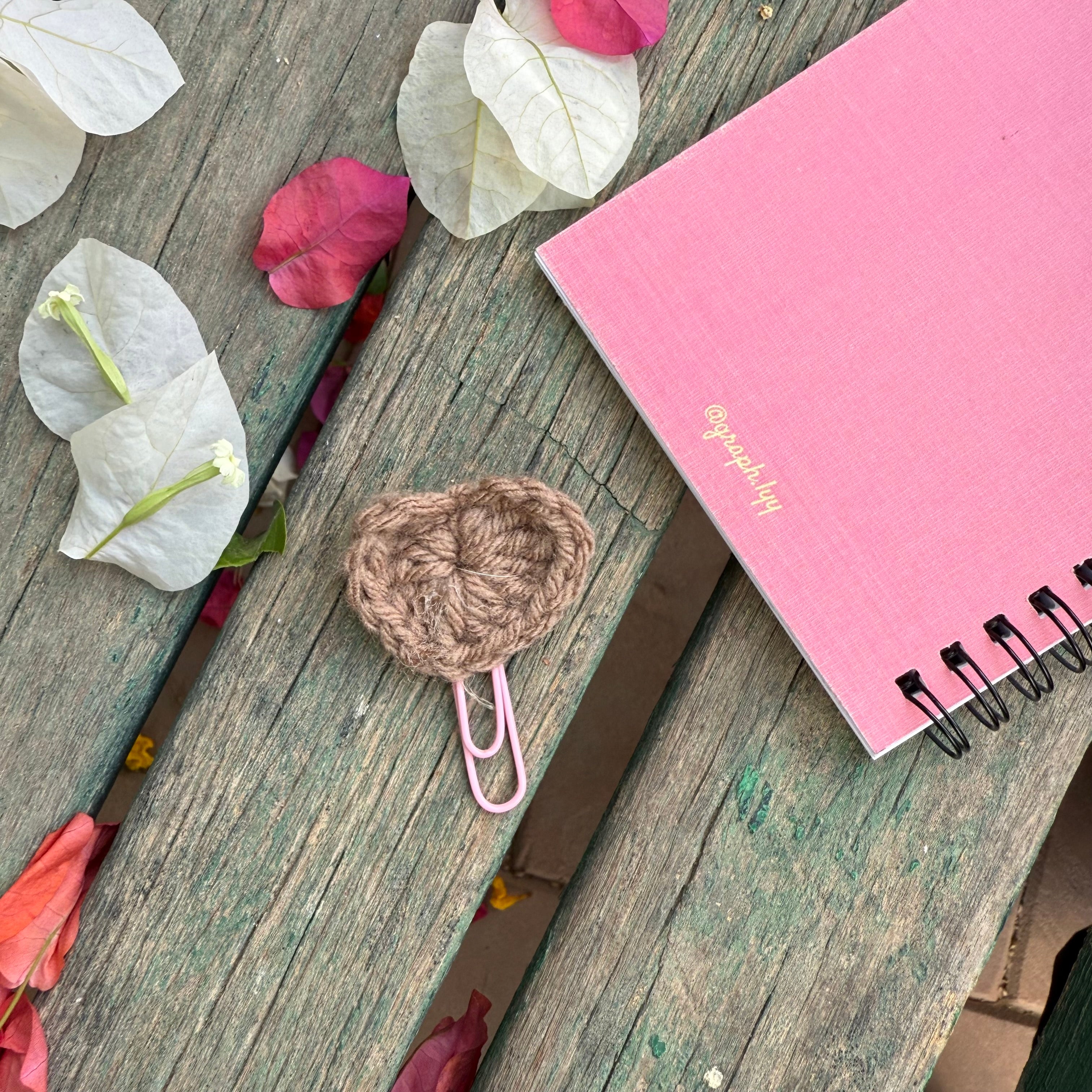 Handcrafted Crochet Heart Bookmark
