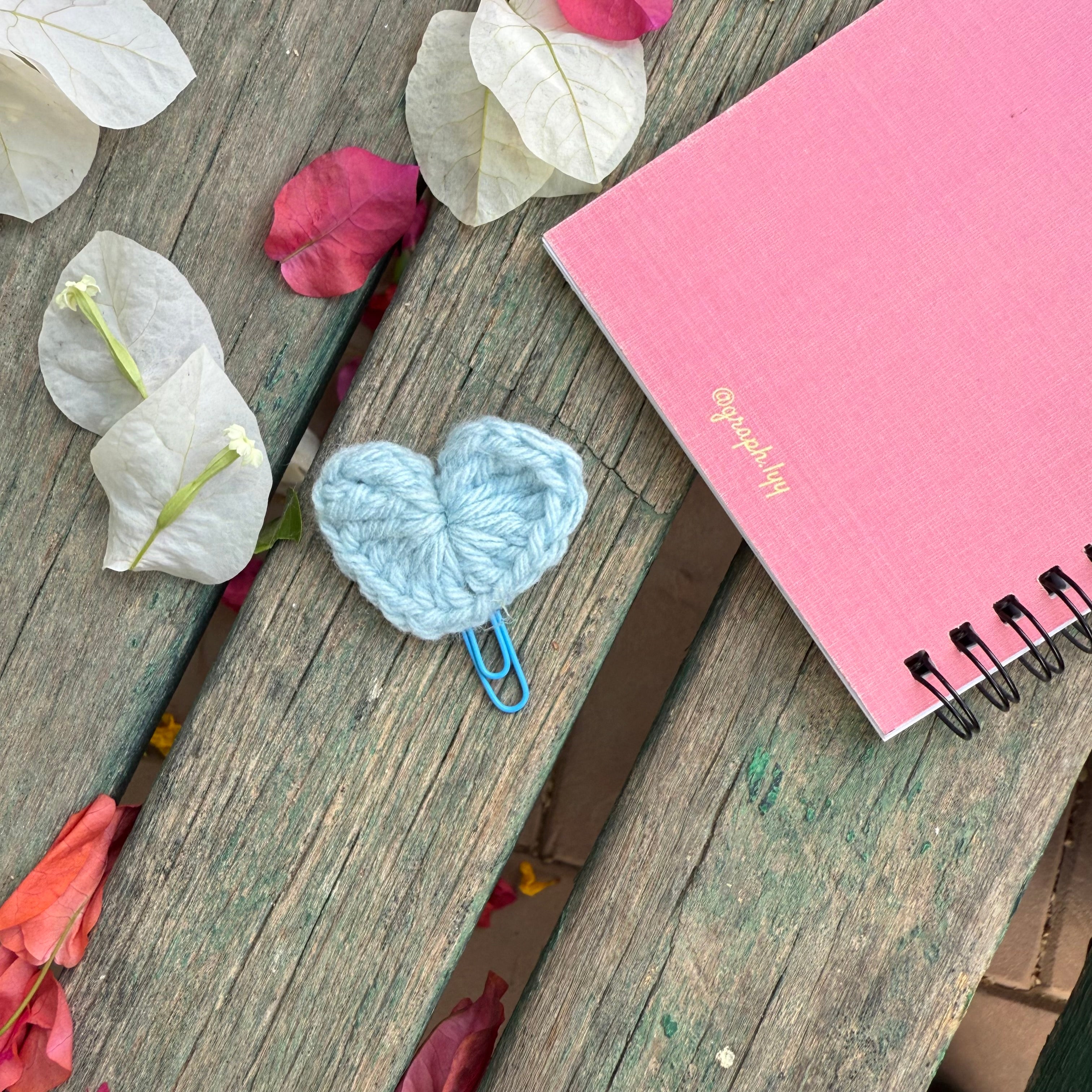 Handcrafted Crochet Heart Bookmark