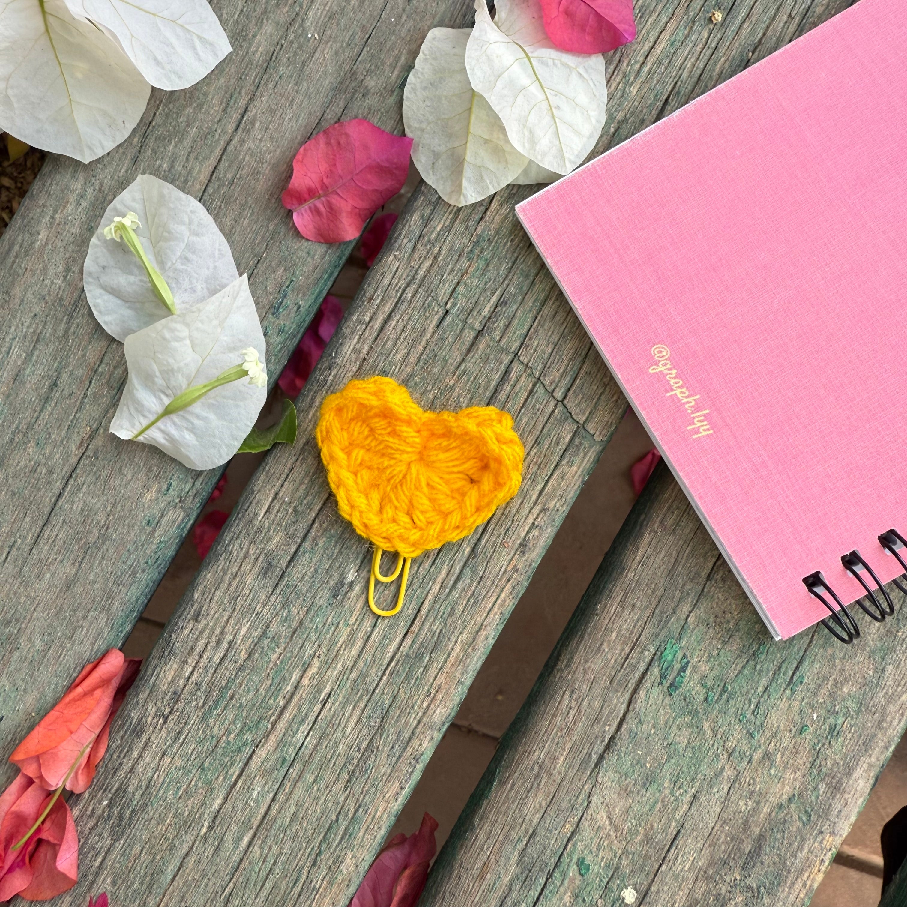 Handcrafted Crochet Heart Bookmark